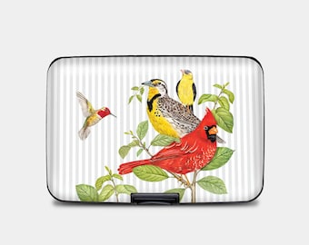Portefeuille Mary Lake Thompson Birds : porte-cartes en aluminium avec protection RFID