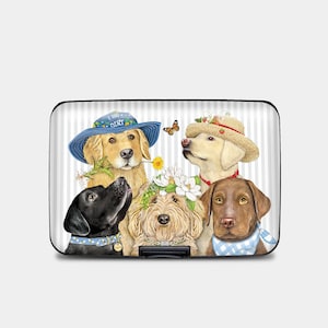 Cartera para perros Mary Lake Thompson, tarjetero rígido con protección RFID, billetera de aluminio de 6 bolsillos, ideal como regalo para amantes de los perros.