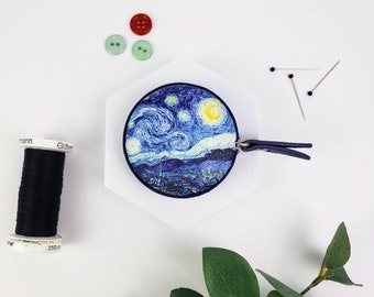 Van Gogh Starry Night Retractable Tape Measure, 60 Inch/150 Centimeter Flexible Measuring Tape, Easy Retract Pocket Tape Measure