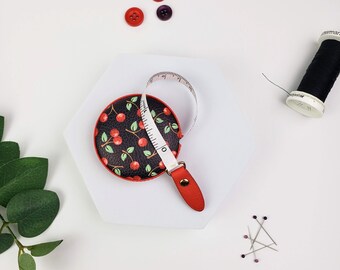 Mary Engelbreit Cherries Retractable Tape Measure 60 Inch/150 Centimeter Flexible Measuring Tape Cute Fruit Easy Retract Pocket Tape Measure