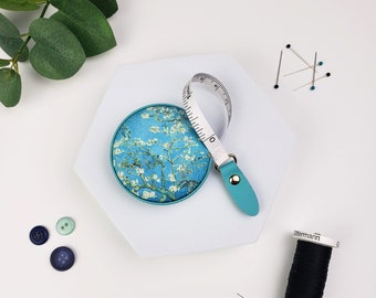 Van Gogh Almond Blossoms Retractable Tape Measure, 60 Inch/150 Centimeter Flexible Measuring Tape, Floral Easy Retract Pocket Tape Measure