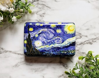 Portefeuille RFID Van Gogh La Nuit étoilée : Porte-cartes en aluminium blindé