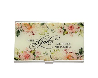 All Things Possible Stainless Steel Card Case, RFID Blocking Metal Card Holder