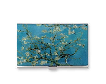 Van Gogh Almond Blossoms Stainless Steel Card Case, RFID Protection Thin Card Holder