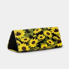Plants Magnetic Folding Leather Hard Glasses Case - Sunflowers