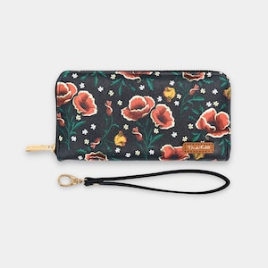 Poppy Faux Leather Womens Crossbody Shoulder Bag Cell Phone Purse Wallet  Credit Card Slots Holder Clutch 