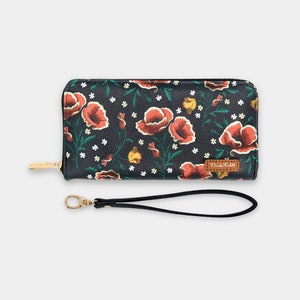 Poppy Faux Leather Womens Crossbody Shoulder Bag Cell Phone Purse Wallet  Credit Card Slots Holder Clutch 