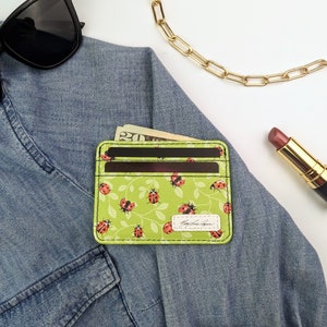 Monarque RFID Zippered Wallet - Signature Ladybugs Art, Compact & Secure For Cards & Cash