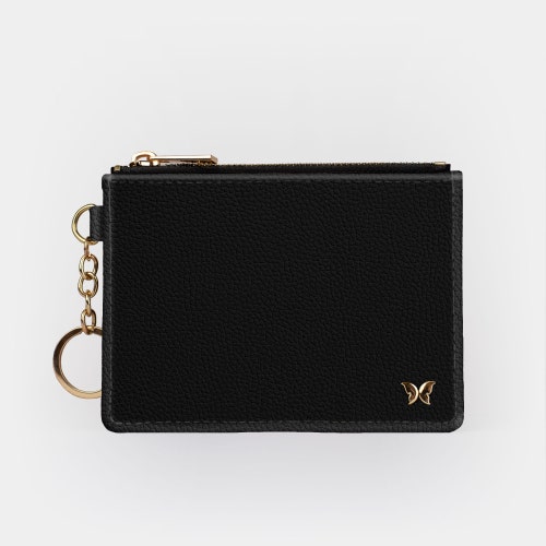 Black Keychain Wallet RFID Protection Keychain Card Holder Etsy