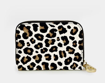 leopard print card wallet