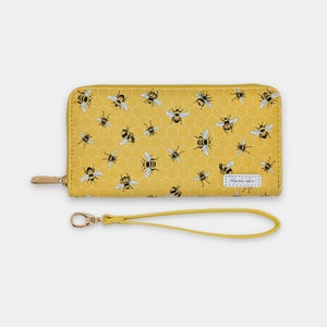 Cartera de muñeca Mary Lake-Thompson con diseño de abejas, tarjetero para teléfono, cartera plegable con diseño de abeja reina brillante, cartera larga de gran capacidad para todo.