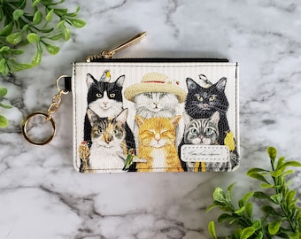 Mary Lake Thompson Cats Keychain Wallet: RFID Protection Card Holder