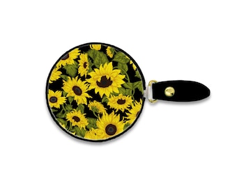 Sunflower Retractable Tape Measure, 60 Inch Vegan Leather Measuring Tape