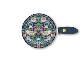 William Morris Strawberry Thief Retractable Tape Measure, 60 Inch Vegan Leather Measuring Tape
