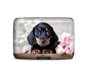 Dachshund Puppy Armored Wallet: RFID Protection Card Holder