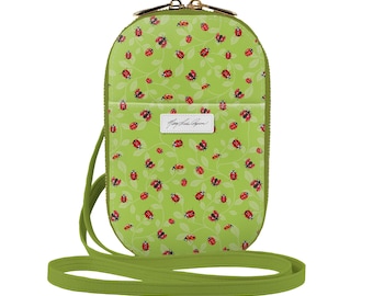 Ladybugs Vegan Leather Crossbody Bag: Adjustable Strap Phone Purse