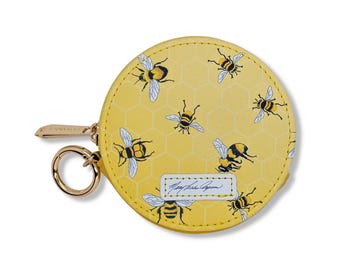 Mary Lake Thompson Bees Zipper Case: Vegan Leather Coin Purse