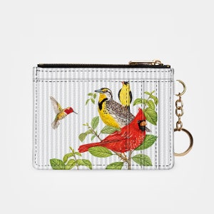 Cartera con llavero de aves de Mary Lake Thompson, tarjetero con llavero y protección RFID, monedero, cartera RFID con aves silvestres para mujer