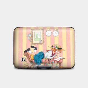 Cartera blindada Mary Engelbreit Cushy Life, tarjetero rígido con protección RFID y 6 bolsillos de aluminio, bonita cartera con diseño de dibujos animados para mujer.