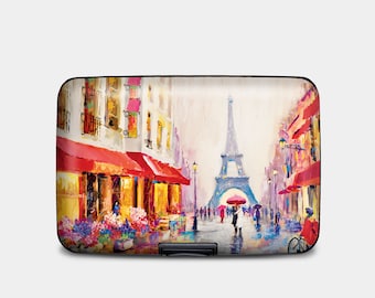 Eiffel Tower Art RFID Wallet: Paris Travel Card Holder