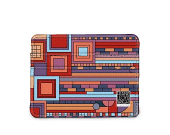 Frank Lloyd Wright Saguaro Sunset Slim Wallet, RFID Wallet, Thin Vegan Leather Wallet, Compact Card Holder