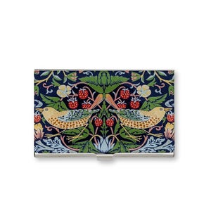 William Morris Strawberry Thief Stainless Steel Card Case, RFID Blocking Metal Card Holder