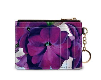 Georgia O'Keeffe Petunia Keychain Wallet: RFID Vegan Leather Card Holder