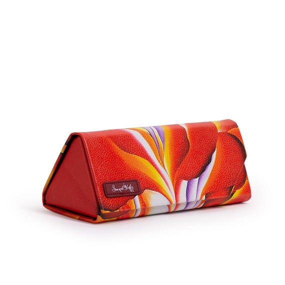 Georgia O'Keeffe Red Canna Vegan Leather Eyeglass Case