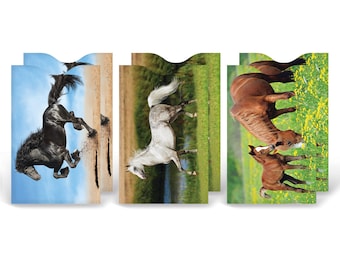 Horses RFID Protection Card Sleeves: Anti-Theft Wallet Organization (6/Pk)