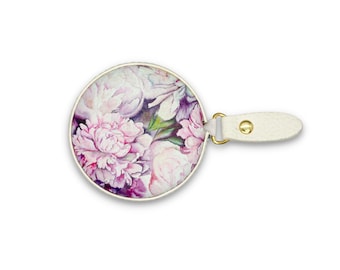 Peonies Retractable Tape Measure, 60 Inch Vegan Leather Measuring Tape