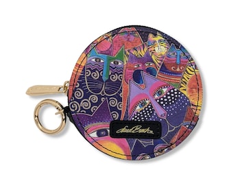 Laurel Burch Fantasticats Zipper Case: Colorful Cat Coin Purse