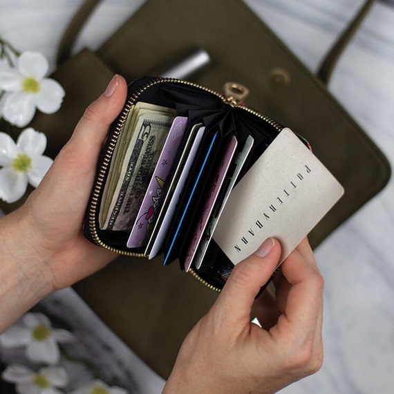 Ladybugs Zipper Wallet: RFID Protection Vegan Leather Card Holder