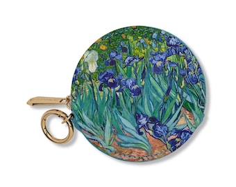 Van Gogh Irises Zipper Case: Vegan Leather Travel Accessory