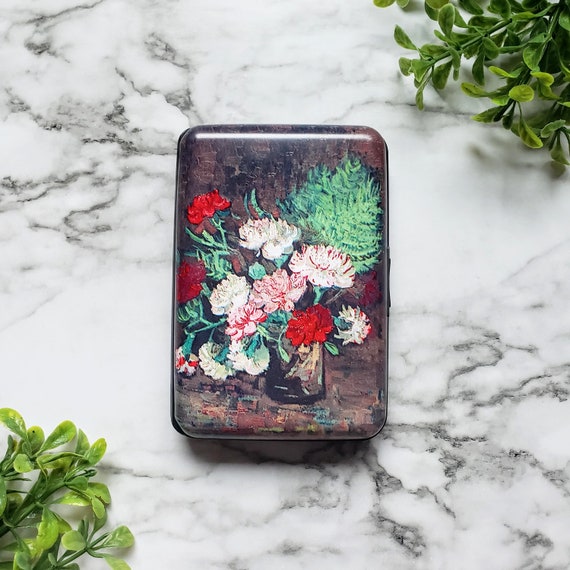 Armored RFID Van Gogh Carnations Wallet, RFID Protection