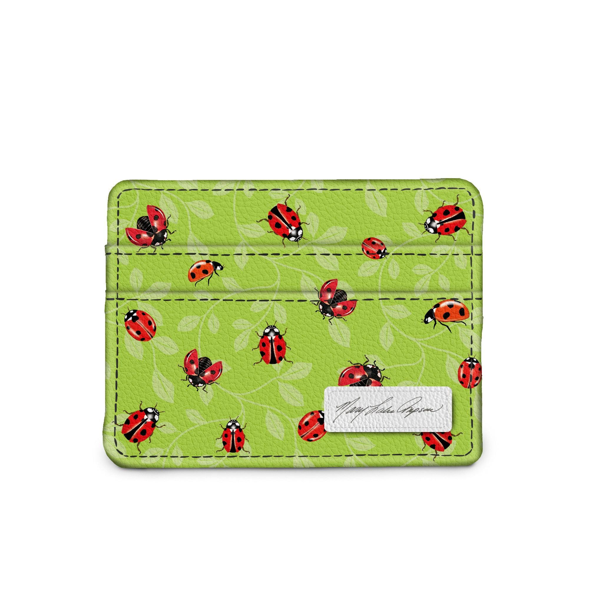 Mary Lake Thompson Ladybug Slim Wallet, RFID Wallet, Thin Vegan Leather Wallet, Compact Card Holder
