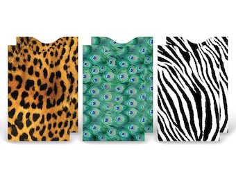 Animal Print RFID Protection Card Sleeves: Anti-Theft Set of 6