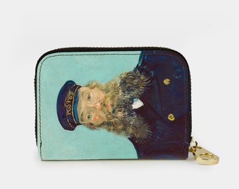 Van Gogh Postman Wallet: RFID Vegan Leather Zip Card Holder