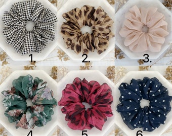 Voluminous 100% chiffon silk scrunchies - mixed colors | Oversized | XL | lightweight | chiffon silk