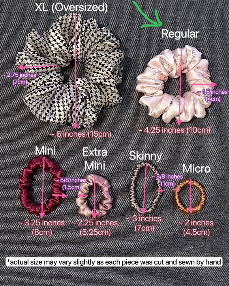 100% Mulberry Silk Scrunchie - Digital Printed Spring Floral (light ...