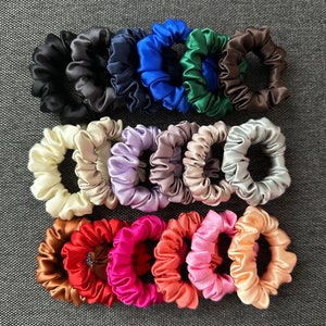 100% Premium silk scrunchies EXTRA MINI size choose your colors by leaving a note bridesmaids birthday teacher gift zdjęcie 2