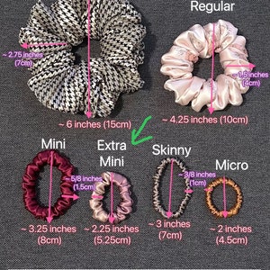 100% Premium silk scrunchies EXTRA MINI size choose your colors by leaving a note bridesmaids birthday teacher gift zdjęcie 3