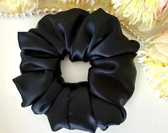 Scrunchie aus 100% Premium Maulbeerseide - XL | übergroß | Jumbo | Brautjungfer | Geburtstag | Lehrer | personalisiert | Geschenk | Haarschmuck