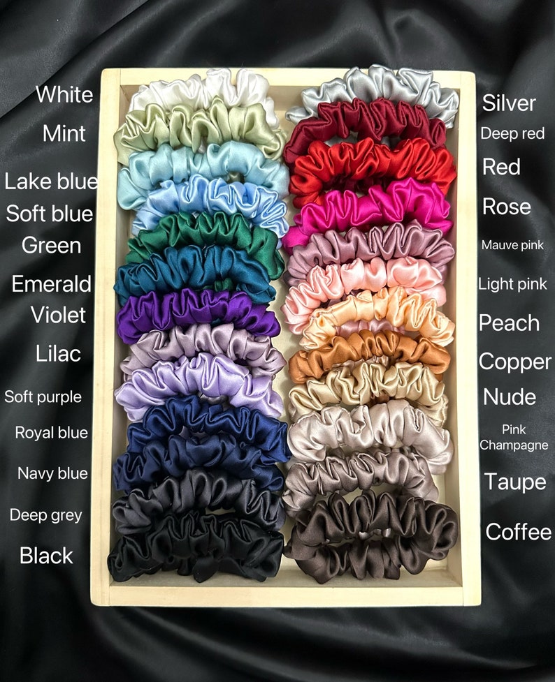 100% Premium Silk Scrunchies mini Size Choose Your Colors - Etsy