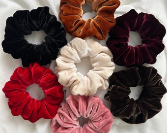 Natural silk blend velvet scrunchies - bridesmaid | birthday | teacher | gift | gift for her | party favor |