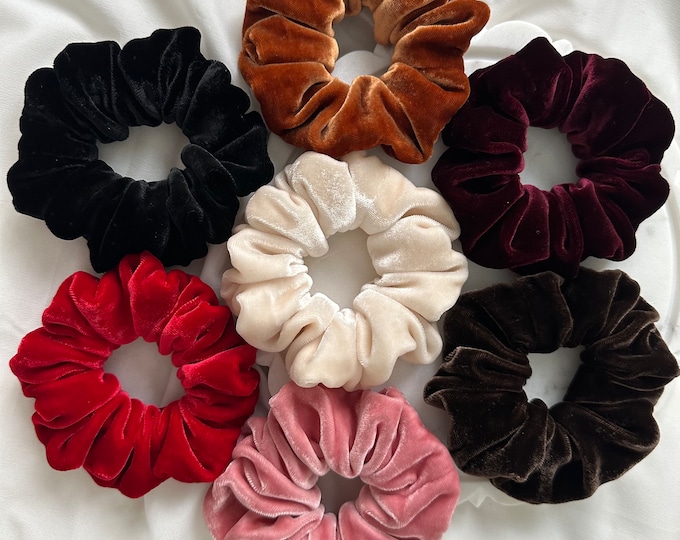 Natural silk blend velvet scrunchies - bridesmaid | birthday | teacher | gift | gift for her | party favor |