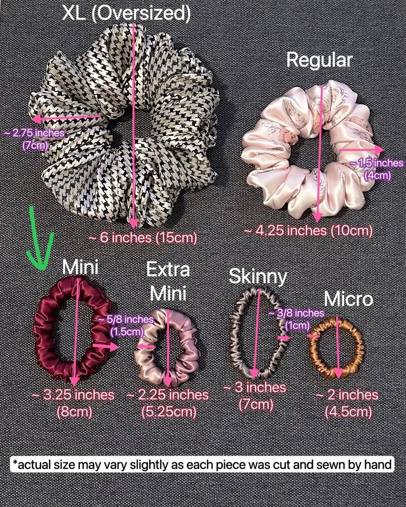 100% Premium silk scrunchies MINI size choose your colors by leaving a note bridesmaids birthday teacher gift image 2