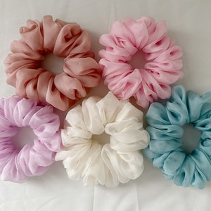 Ultra soft chiffon silk scrunchie - 100% silk | light-weight| bridesmaid | birthday | gift | favor | hair care |