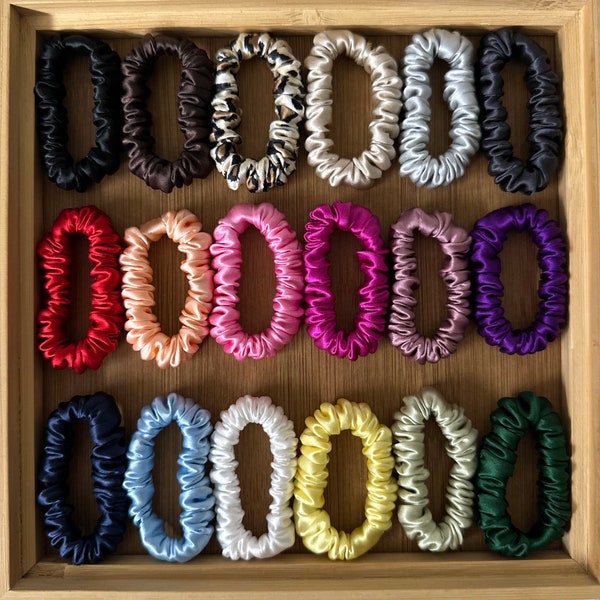 100% premium silk scrunchies - micro | bridesmaid | birthday | teacher gifts | party favors
