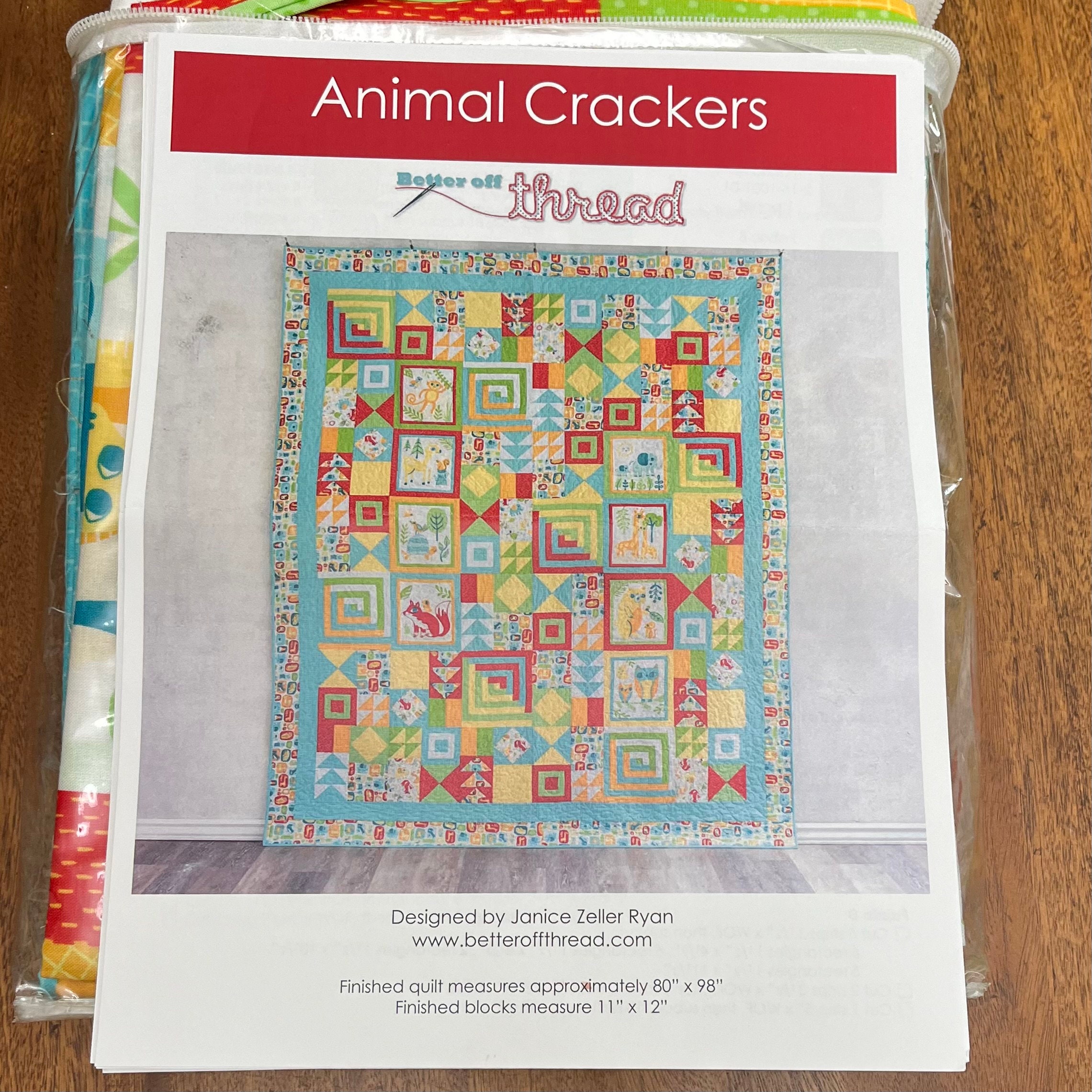 Animal Crackers Quilt Kit by Better off Thread Etsy