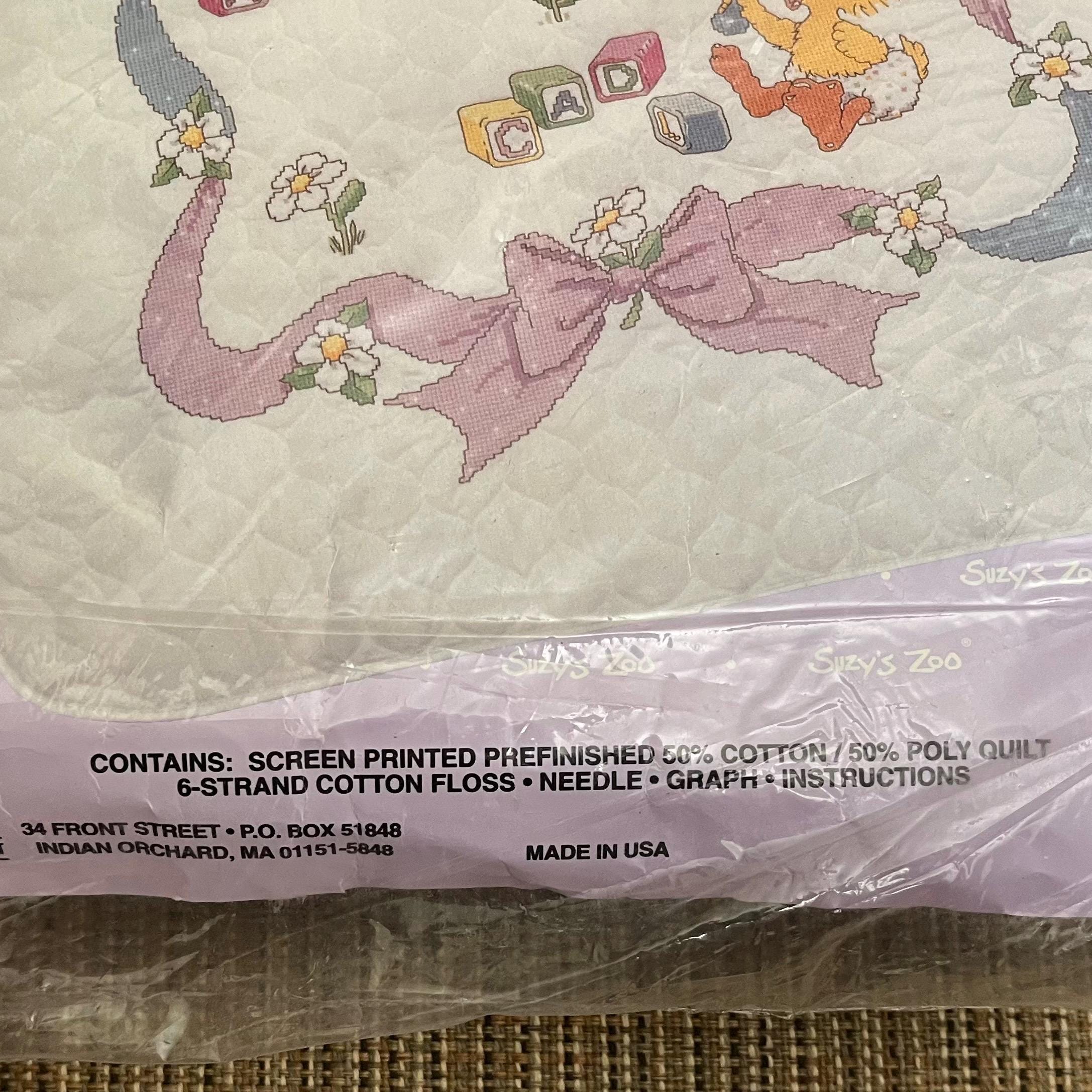 VINTAGE Janlynn Suzy’s Zoo Baby’s Friends Crib Cover Baby Quilt Stamped ...